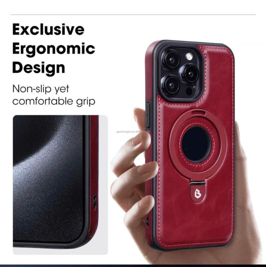 Magsafe leather kickstand case for iPhone