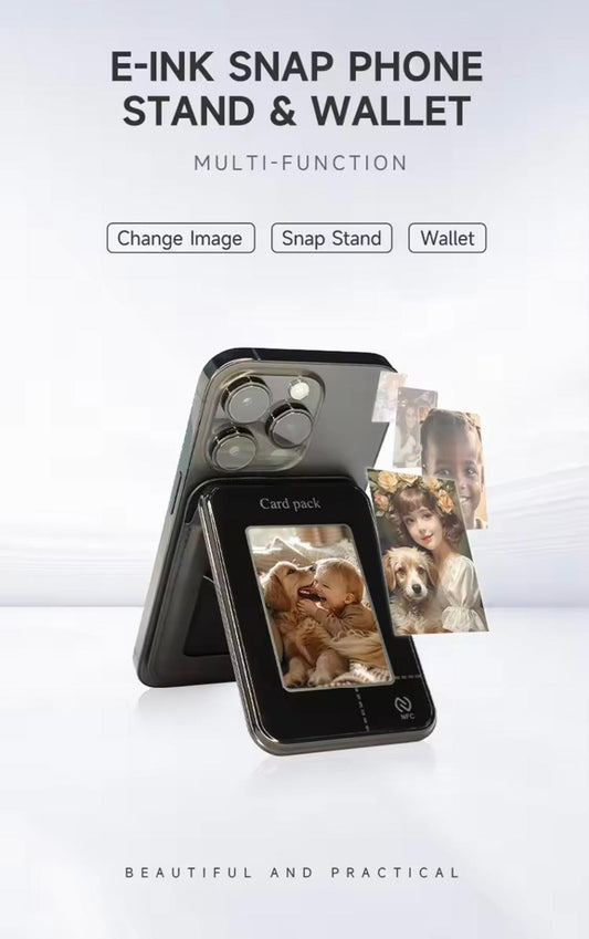 Smart E-Ink Display MagSafe Wallet + Stand